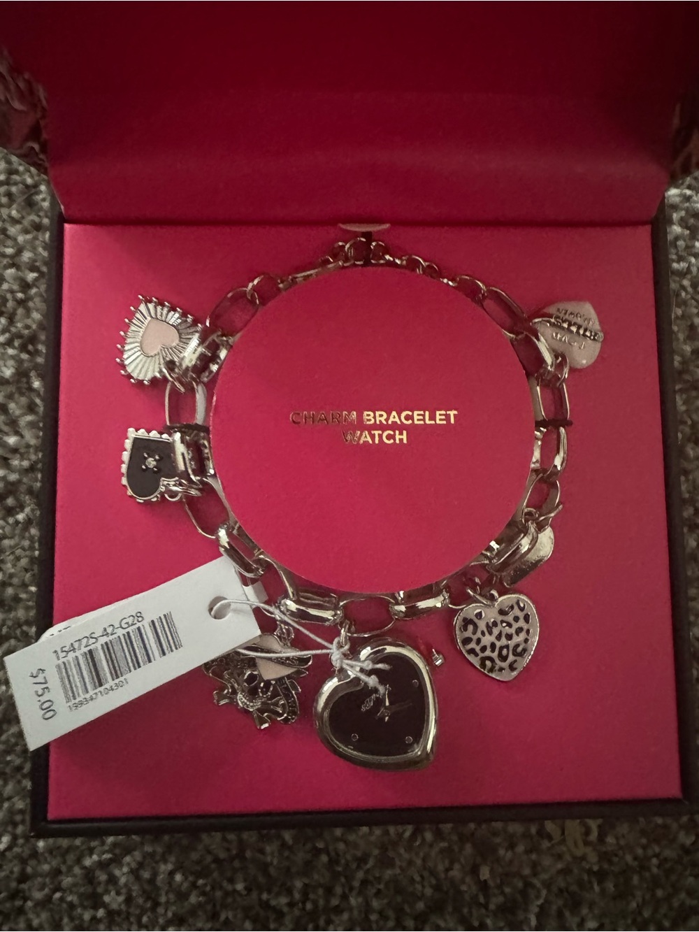 Ed Hardy Silver Heart Bracelet Watch "Love Kills Slowly" Y2K Tattoo Art NIB Rare